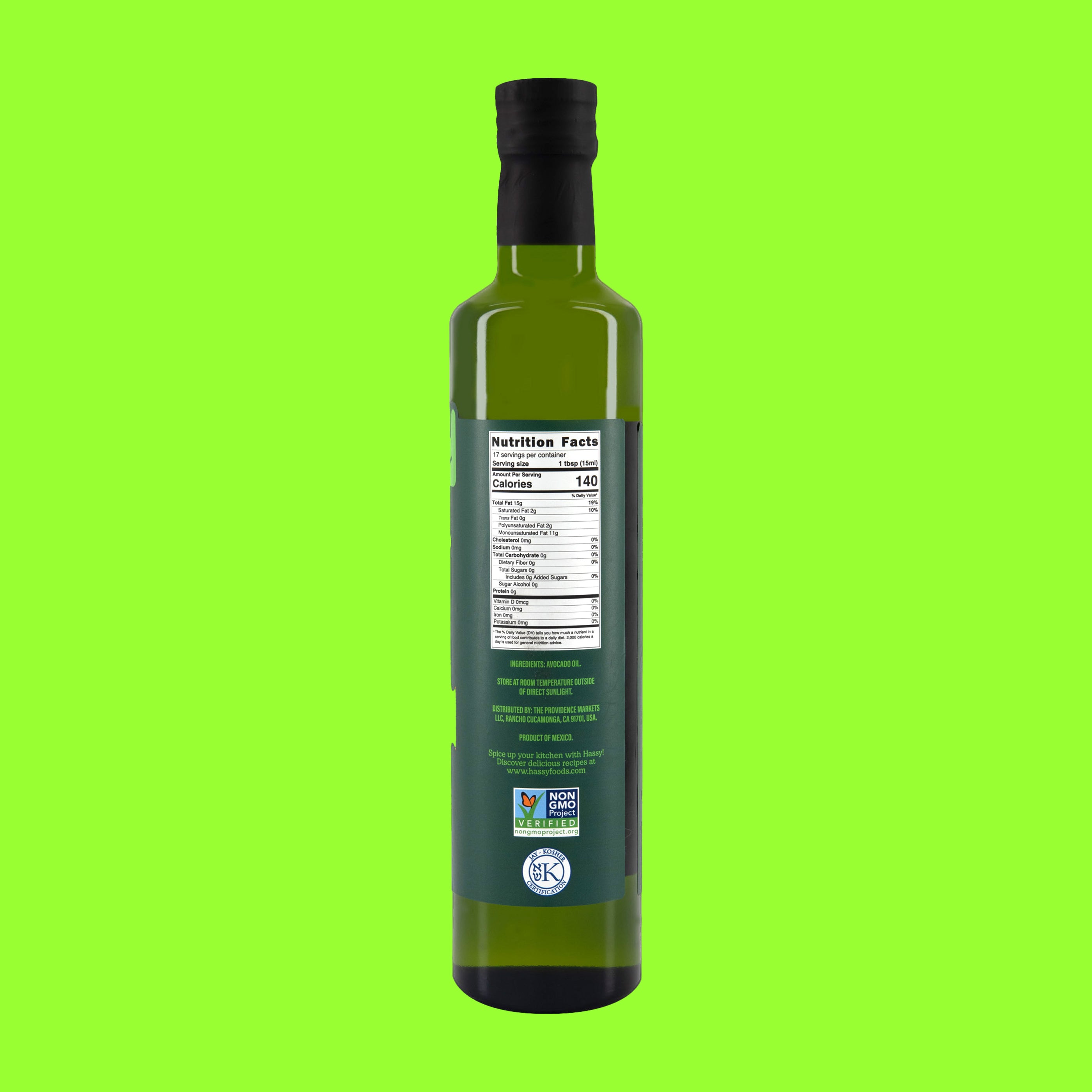 Hassy Avocado Oil Refined bottle Back
